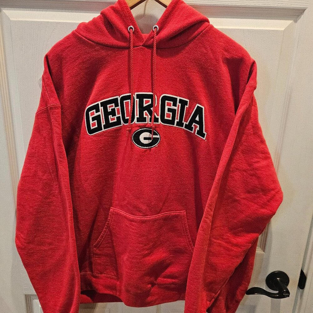 Red Georgia Bulldogs Hooded Sweatshirt   Size XL